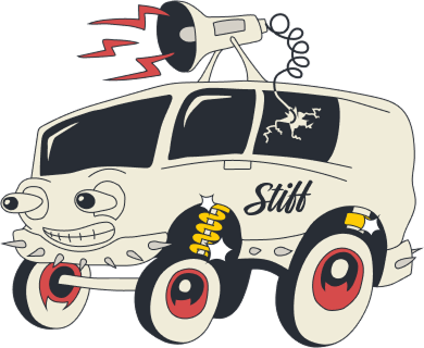 car van with extreme facial expression with excitement